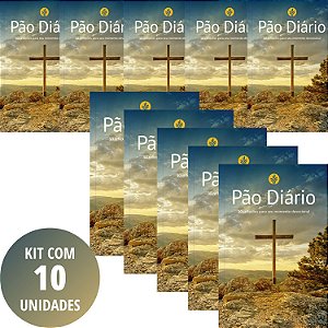 Kit  10 UN Devocional Pão Diário - 90 Reflexões - Capa Cruz