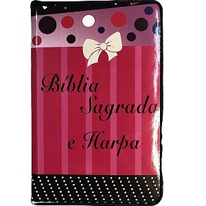Bíblia e Harpa RC, Letra Gigante - C/ Zíper - Edição de Promessas - Laço Pink - King's Cross