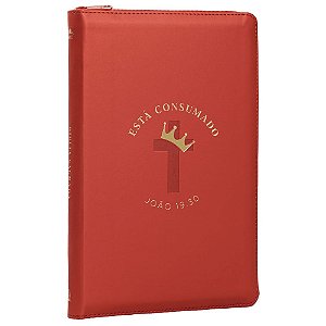 Bíblia NVI - C/ Zíper - Courosoft Vermelho - Está Consumado - Thomas Nelson