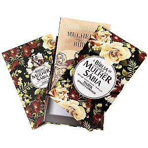 Box Bíblia de Estudo da Mulher Sábia RC + Livro Mulheres da Bíblia - C/Harpa Avivada e Corinhos - Capa Luxo - Floral Preta - CPP