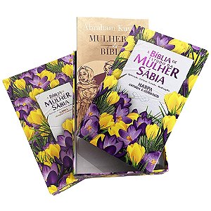 Box Bíblia de Estudo da Mulher Sábia RC + Livro Mulheres da Bíblia - C/Harpa Avivada e Corinhos - Capa Luxo - Jardim Tulipas - CPP
