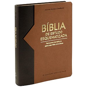 Bíblia de Estudo Esquematizada RA - Luxo Preto e Marrom - SBB