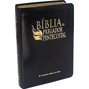 Bíblia do Pregador Pentecostal RC - C/ Índice - Luxo Preta - Média - SBB
