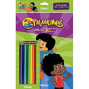 Livro de Colorir - Com 12 Lápis - 3 Palavrinhas - Magic #20AnosDe100%