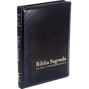Bíblia RC - Letra Super Gigante - C/ Índice - Zíper - Preta