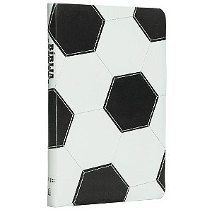 Bíblia NVI Slim - Luxo Branco e Preto - Capa Bola de Futebol Costurada - Thomas Nelson