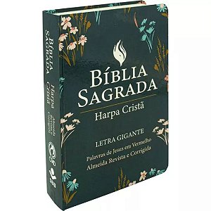 Bíblia RC com Harpa Cristã - Letra Gigante - Semi Flexível Floral - Azul Marinho - CPAD