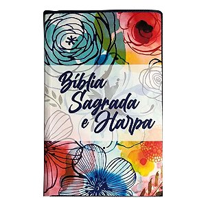 Bíblia E Harpa - Letra Gigante - Com Zíper - Capa Dura - Flor Gold - King's Cross