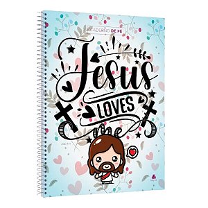 Caderno de Fé: Jesus Loves Me - Capa Amor- Hagnos