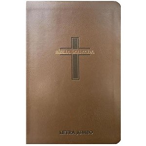 Bíblia RC com Harpa - Letra Jumbo - Capa Luxo Cruz Marrom - CPP