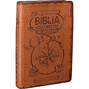 Bíblia das Descobertas Para Adolescentes - Capa Couro Marrom - SBB