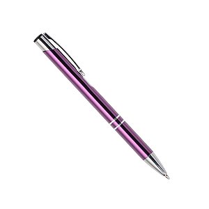 Caneta Metal Personalizada - Clássica 2 listras - Rosa