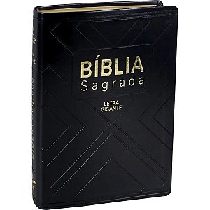 Bíblia NAA Preto Geométrico - Letra Gigante - Com Índice - SBB