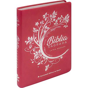 Bíblia RC Pink Flores - Letra Grande - SBB