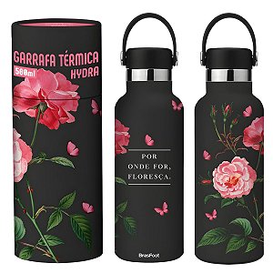 Garrafa Hydra Térmica: Por Onde For 500ml - Aço Inox - BrasFoot