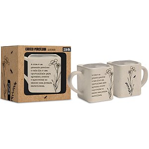 Canela de Porcelana Quadrada: A Vida é um Presente - BrasFoot