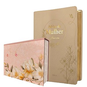 Bíblia da Mulher NAA Champagne - Caixa Presente - Pão Diário
