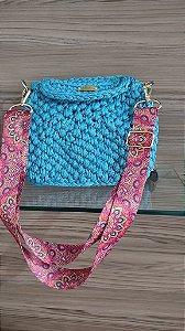 Bolsa de Crochê Azul Baú