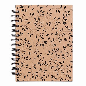Sketchbook Kraft A5 - Caderno para Desenho - Floral