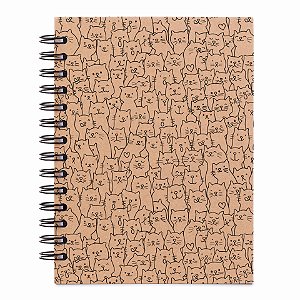 Sketchbook Kraft A5 - Caderno para Desenho - Gatinhos