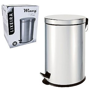 Lixeira com Pedal Inox 5 Litros Lixeira com Pedal Inox 5 Litros