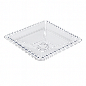 Cuba Plástica Quadrada de Embutir Transparente Para Banheiro