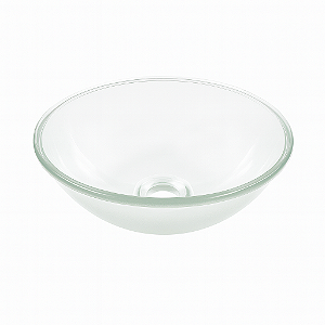 Cuba de Vidro Transparente Redonda 29cm de Sobrepor (Apoio) Para Banheiro