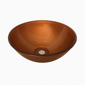 Cuba Plástica Rose Gold Redonda de Sobrepor (Apoio) Para Banheiro