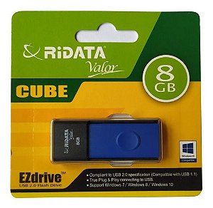 Pen Drive 8GB Retrátil Ridata Cube