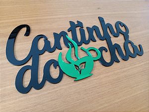 Quadro com escrita Cantinho do Chá 25cm