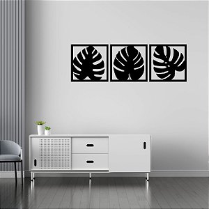 Quadro Folha Tre Preto