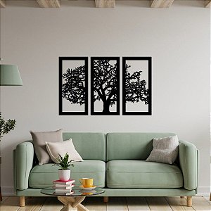 Quadro Trio Árvore da Vida Preto