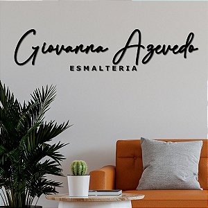 Logomarca Giovanna Azevedo Esmalteria - MDF Preto Fosco