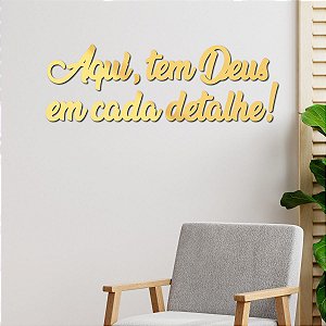 Espelho Aqui, tem Deus em cada detalhe! - Acrílico Dourado