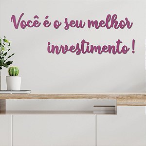 Espelho Você é o seu melhor investimento! - Espelhado Pink
