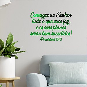 Espelho Consagre ao senhor tudo o que você faz... - Verde