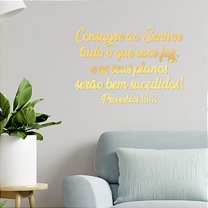 Espelho Consagre ao senhor tudo o que você faz... - Dourado