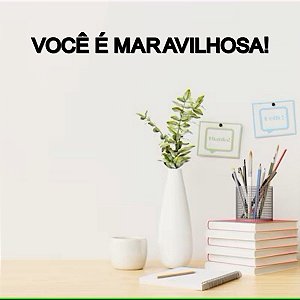 Placa "Você é maravilhosa" 50cm - Acríl. Espelhado Preto