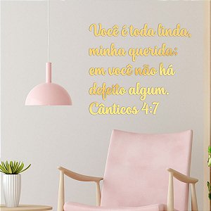 Espelho "Você é toda linda..." - Acrílico Espelhado Dourado