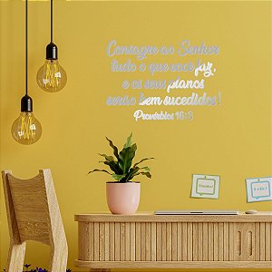 Espelho Consagre ao Senhor tudo o que você faz... - Prata