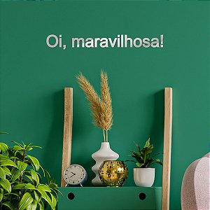 Espelho Dec "Oi, maravilhosa!" F1- Acrílico Espel Prata Cor:Prata
