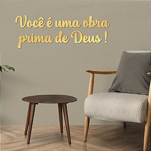 Espelho "Você é uma obra prima de Deus!" - Acrílico Dourado