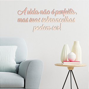 Espelho A vida não é perfeita mas suas sobrancelhas - Rosa