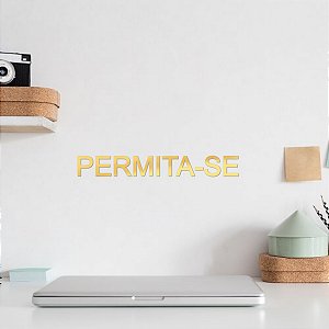 Espelho Decorativo "PERMITA-SE" - Acrílico Espelhado Dourado Cor:Dourado