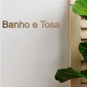 Espelho Decorativo "Banho e Tosa" - Acrílico Esp. Cobre