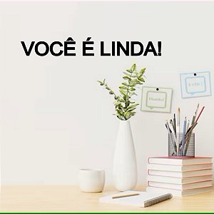 Placa decorativa "Você é linda!" 50cm - Acrílico Preto