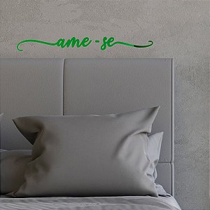 Espelho Decorativo Cabeceira "Ame-se" - Acrílico Verde Cor:Verde