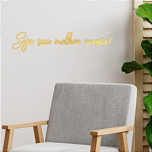 Espelho "Seja sua melhor versão!" F7 M - Acríl. Esp. Dourado