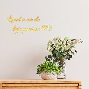 Espelho Qual a cor de hoje preciosa com diamante - Dourado