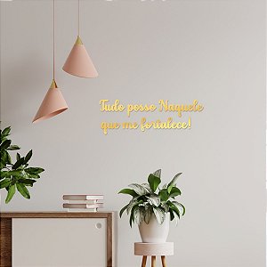 Espelho "Tudo posso Naquele que me fortalece" F6 - Dourado